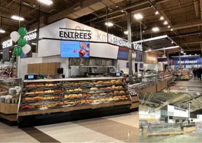 Sobeys Bridgeport, Ontario Laser scanning supports accurate store planning by capturing real-time existing conditions, allowing designs to be adjusted early and reducing on-site clashes and rework. In this project, existing HVAC was coordinated within inches of the proposed bulkhead while maintaining the client's design intent.